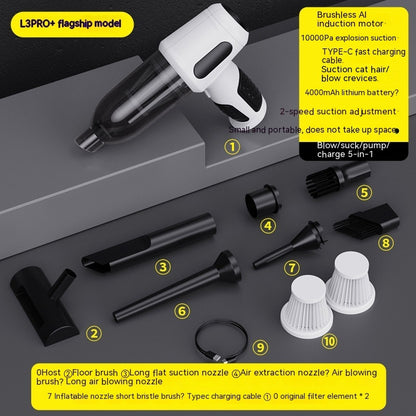 Car Wireless Handheld Vacuum Cleaner Mini Household Super Strong Suction Car Supplies Portable Small Dust Blower