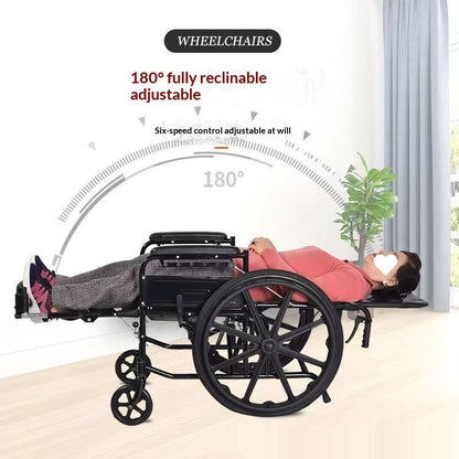 Foldable Lightweight Wheelchair For Seniors With A Built-in Commode