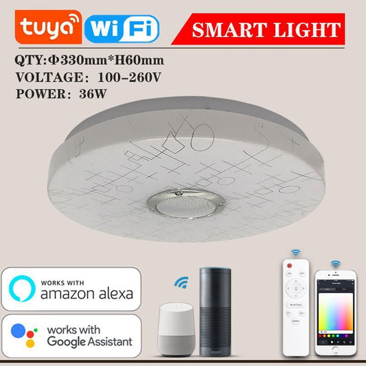 Intelligent Control Remote WiFi Modern Simple Bluetooth Music Bedroom LED Ceiling Light