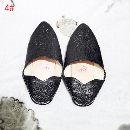 Leather Pointed Toe Mules Slippers Home Shoes Prayer