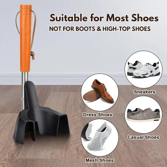 Telescopic Long Handle Metal Shoehorn Adjustable Aid