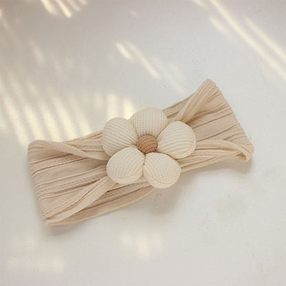 Soft Nylon Baby Flower Headbands For Newborns, Infants & Toddlers  Cute Hair Accessories For Girls Beige, Pink, Khaki