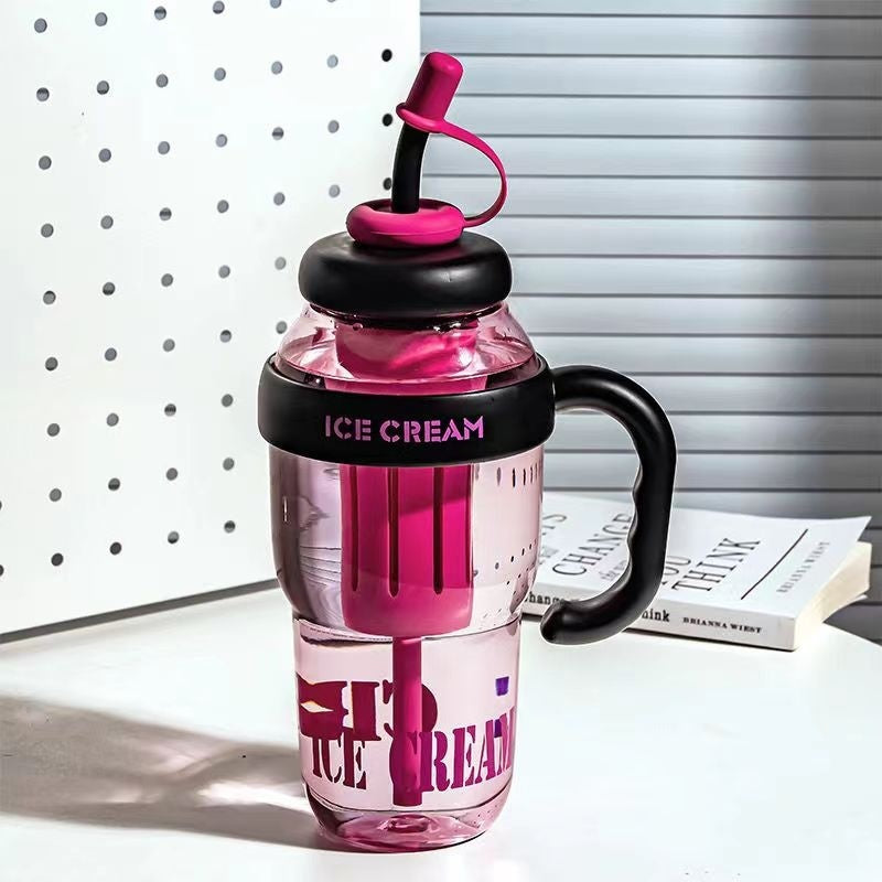 Good-looking Straw Big Belly High Temperature Resistance Portable Plastic Cup