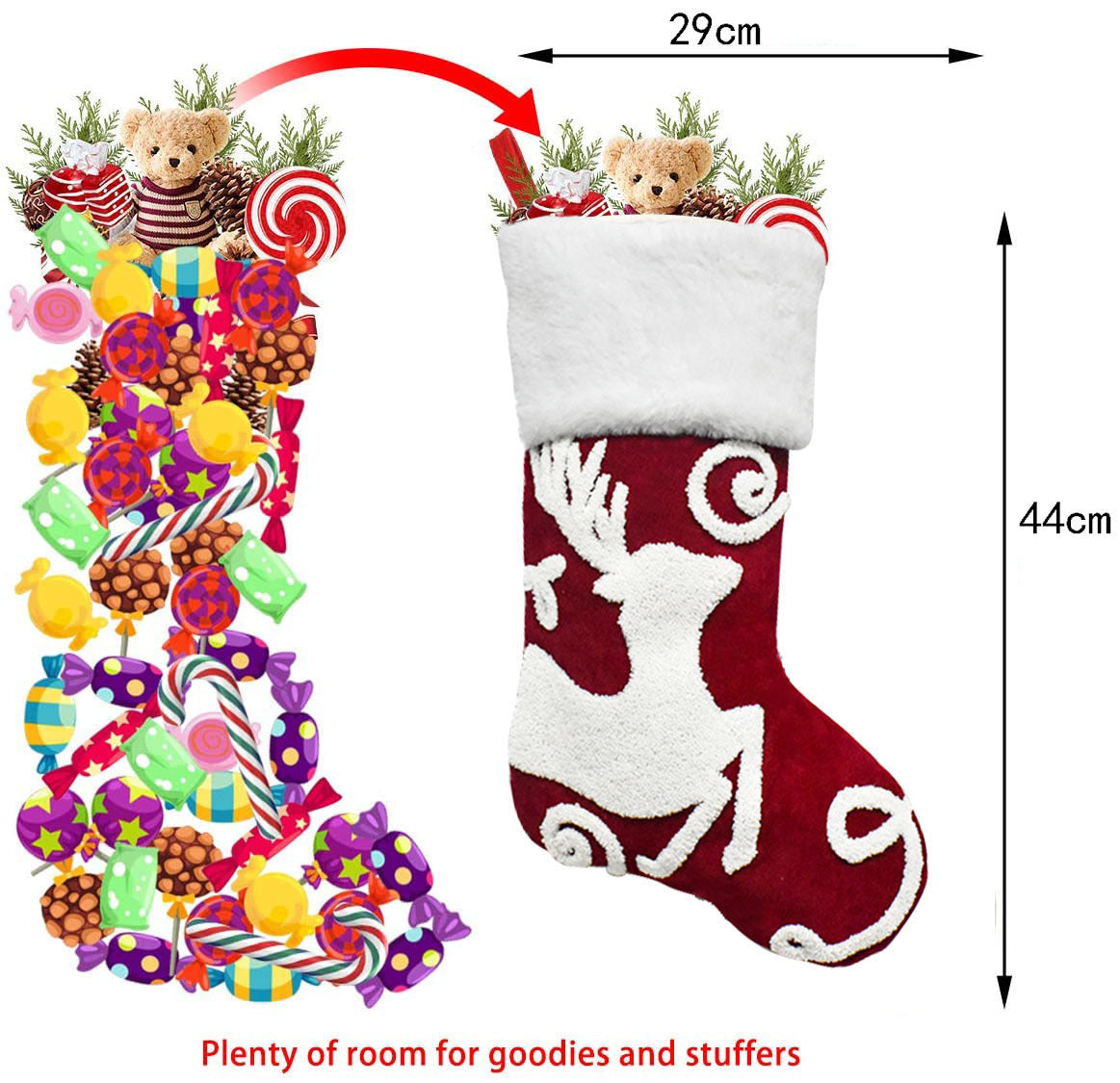 Christmas Gift Decoration Supplies Embroidered Flannel Socks Gift Bag