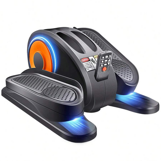 Under desk elliptical machine leg exerciser with LCD display and non-slip pedals