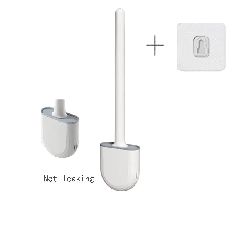 Flexible Silicone Toilet Brush With Holder Leakproof